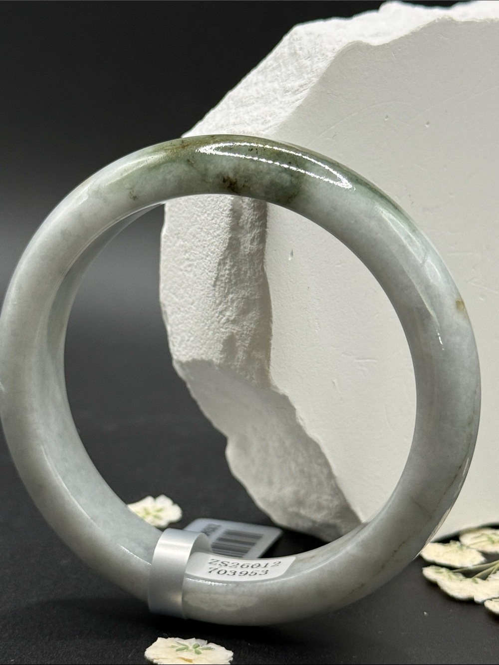 Classic Jade Bangle Bracelet - Light Lavander and Green.